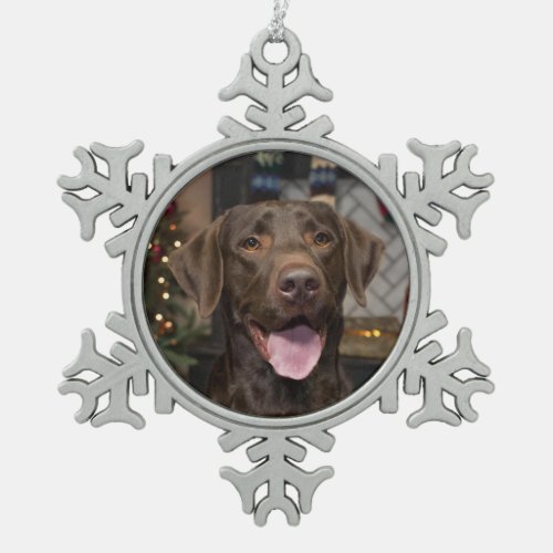 Chocolate Lab Christmas Ornament