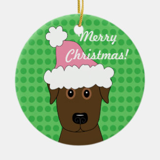 Chocolate Lab Christmas Ornament