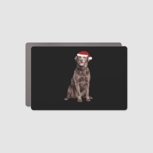 Chocolate Lab Christmas Tree Dog Puppy Watercolor Car Magnet