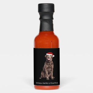 Chocolate Lab Christmas Tree Dog Puppy Watercolor Hot Sauces