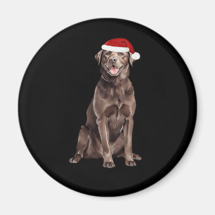 Chocolate Lab Christmas Tree Dog Puppy Watercolor Magnet