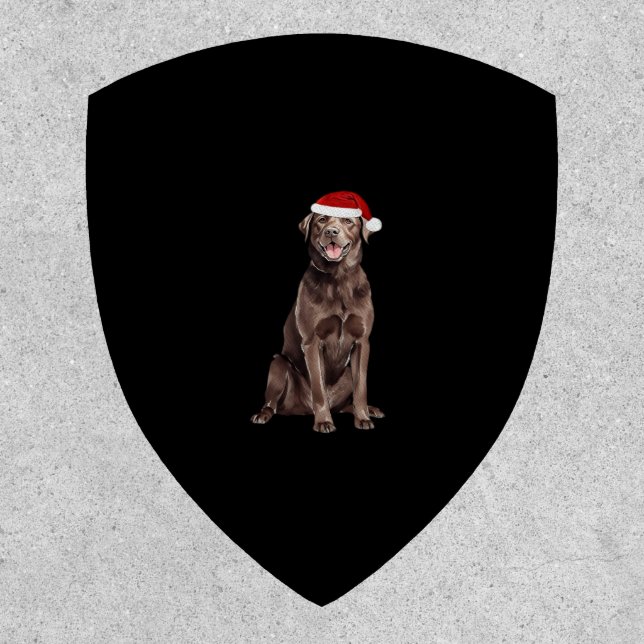 Chocolate Lab Christmas Tree Dog Puppy Watercolor  Patch (Front)