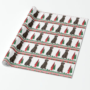 Chocolate Lab Christmas Wrapping Paper