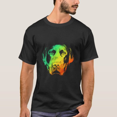 Chocolate Lab Colorful Rainbow Retro T_Shirt