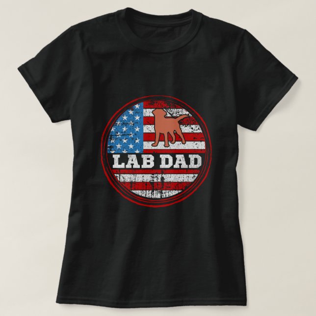 Chocolate Lab Dad Labrador Retriever Matching Pare T-Shirt (Design Front)