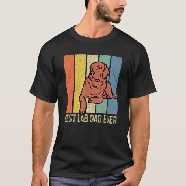 Chocolate Lab Dad Labrador Retriever Retro Matchin T-Shirt (Front)