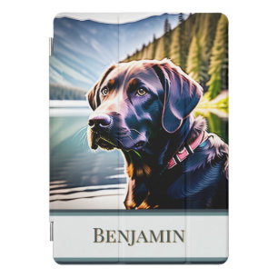 Chocolate Lab Dog at Blue Mountain Lake iPad Pro C Cover