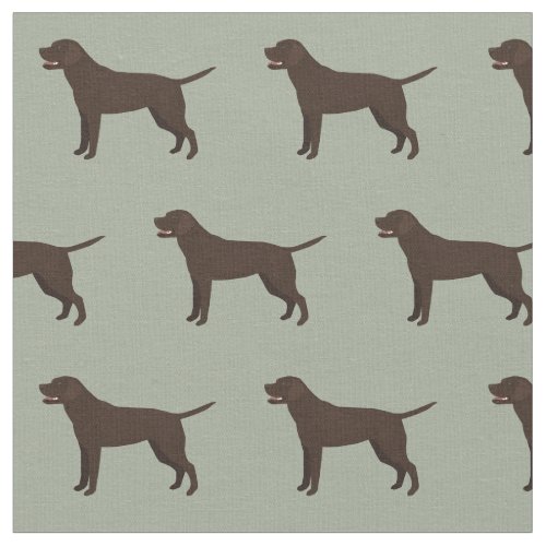 Chocolate Lab Dog Breed Silhouette Fabric