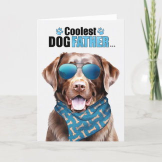 Chocolate Lab Dog Coolest Dad Father's Day Holiday Card