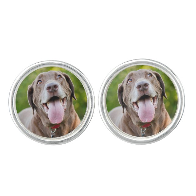 Chocolate Lab Dog Cufflinks (Front)