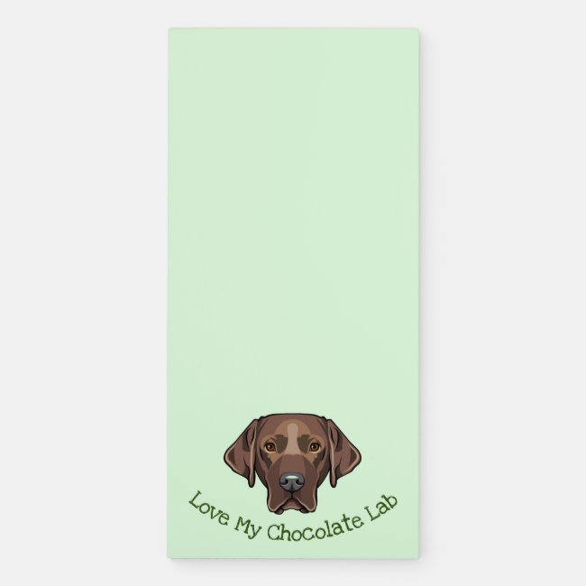 Chocolate Lab Dog Design Magnetic Fridge Notepad