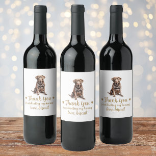 Chocolate Lab Dog I Do Too Wedding Wine Label