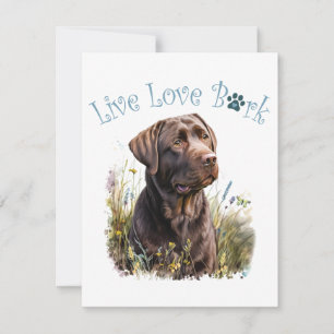 Chocolate Lab Dog Mom Floral Note Card