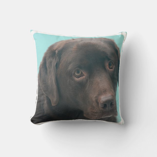 Chocolate Lab Dog Pillow (Front)