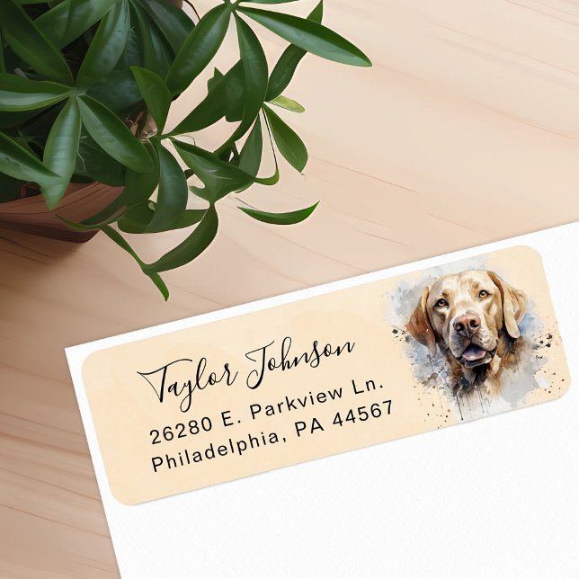 Chocolate Lab Dog Return Address Label (Creator Uploaded)