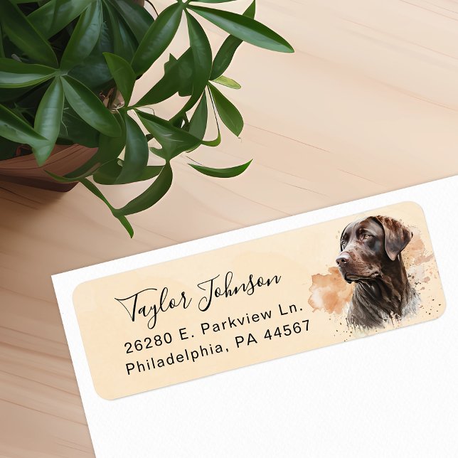 Chocolate Lab Dog Return Address Label (Creator Uploaded)