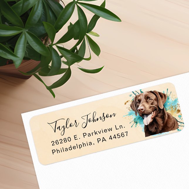 Chocolate Lab Dog Return Address Label (Creator Uploaded)