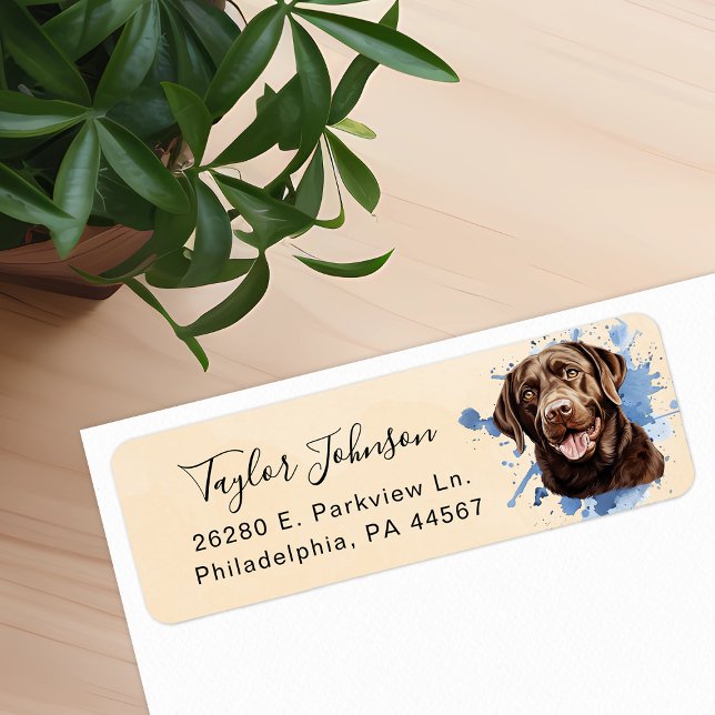 Chocolate Lab Dog Return Address Label (Creator Uploaded)