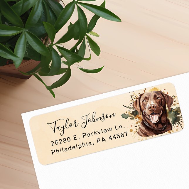 Chocolate Lab Dog Return Address Label (Creator Uploaded)