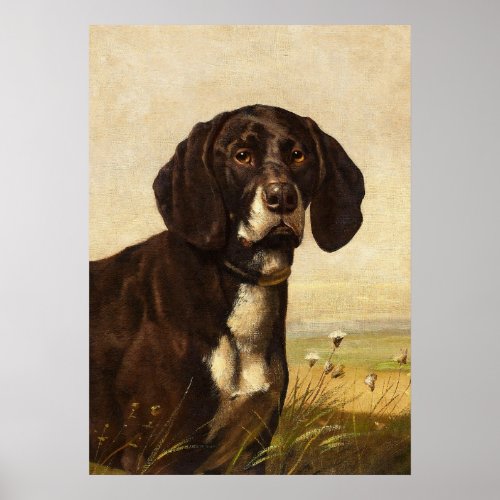 Chocolate Lab Dog Vintage Poster