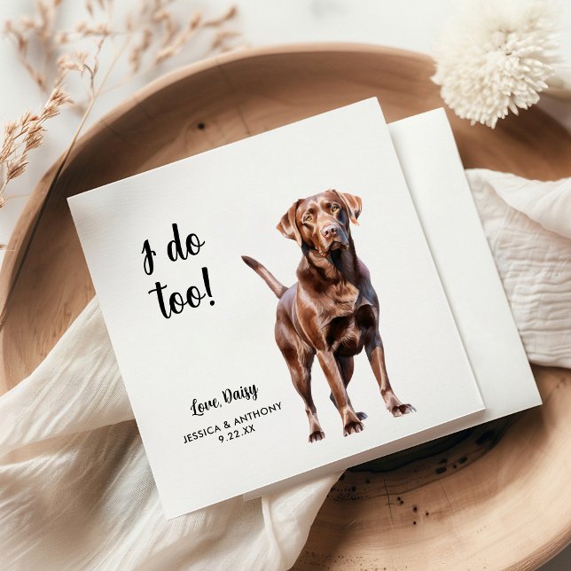 Chocolate Lab Dog Wedding  Napkins (Creator Uploaded)