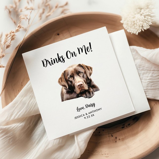 Chocolate Lab Dog Wedding  Napkins (Creator Uploaded)