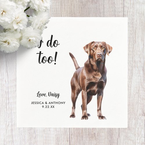 Chocolate Lab Dog Wedding  Napkins