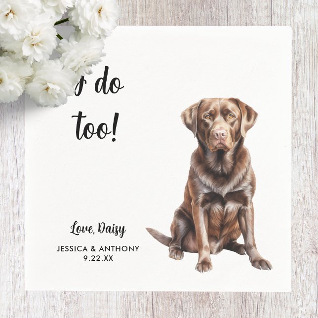 Chocolate Lab Dog Wedding  Napkins (Creator Uploaded)