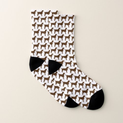 Chocolate Lab Dogs Breed Silhouette Socks