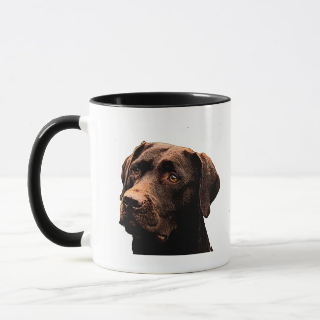 chocolate lab face mug (Left)