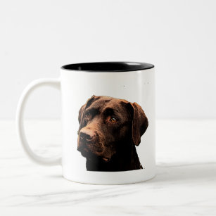 chocolate lab face Two-Tone coffee mug