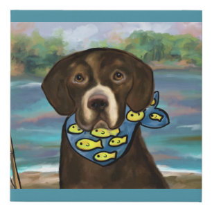CHOCOLATE LAB FAUX CANVAS PRINT