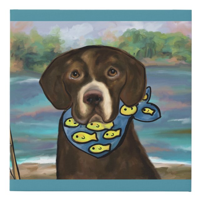 CHOCOLATE LAB FAUX CANVAS PRINT (Front)