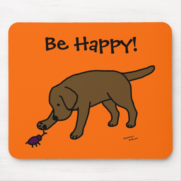 Chocolate Lab Friendly Cartoon Labrador Mouse Pads