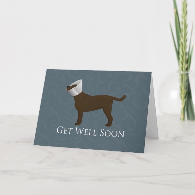 Chocolate Lab Get Well Soon Design Card (Front)