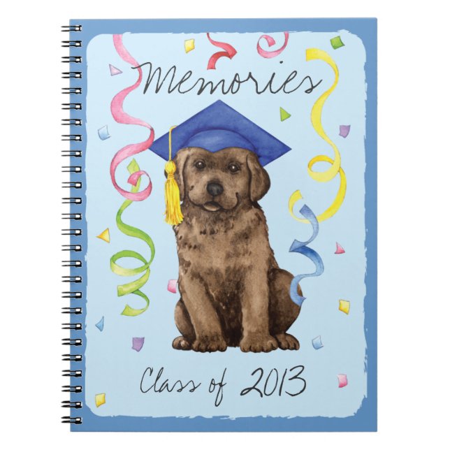 Chocolate Lab Graduate Notebook (Front)