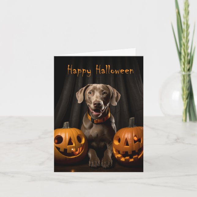 Chocolate Lab Halloween Card (Front)