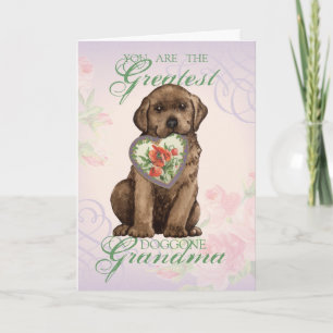 Chocolate Lab Heart Grandma Card