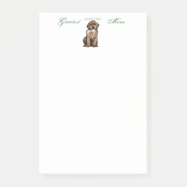 Chocolate Lab Heart Mom Post-it Notes (Front)