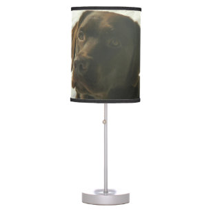 Chocolate Lab in The Snow Table Lamp