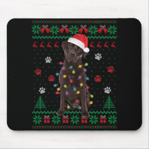 Chocolate Lab Labrador Christmas Lights Dog Ugly S Mouse Pad