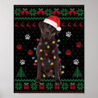 Chocolate Lab Labrador Christmas Lights Dog Ugly S