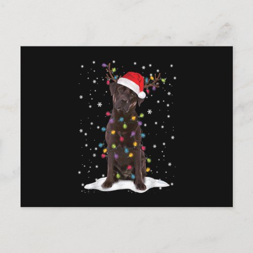 Chocolate Lab Labrador Christmas Tree Light Pajama Postcard