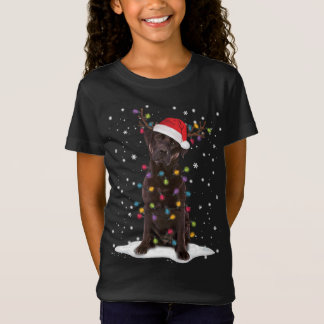 Chocolate Lab Labrador Christmas Tree Light Pajama T-Shirt
