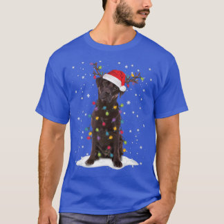 Chocolate Lab Labrador Christmas Tree Light Pajama T-Shirt
