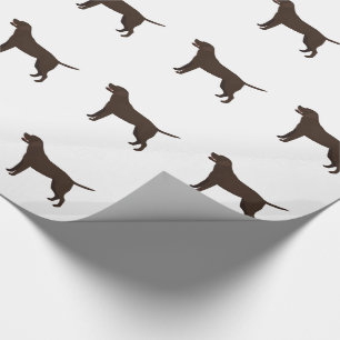 Chocolate Lab - Labrador Retriever Breed Silhouett Wrapping Paper