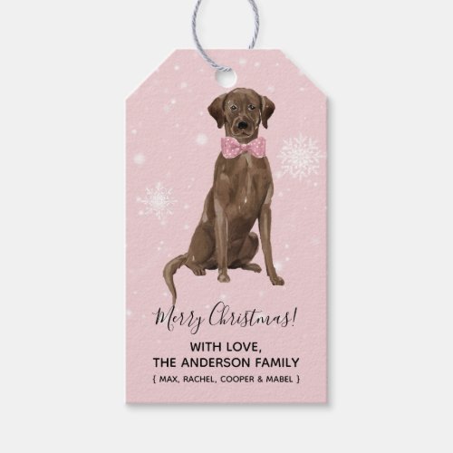 Chocolate Lab Labrador Retriever Holiday Christmas Gift Tags