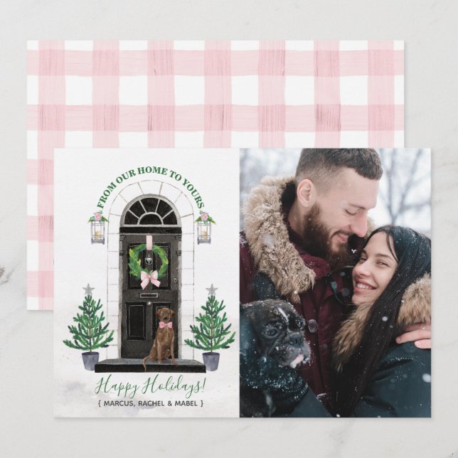 Chocolate Lab Labrador Retriever Holiday Photo Invitation (Front/Back)