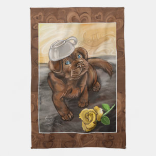 Chocolate Lab Latte Kitchen Towel