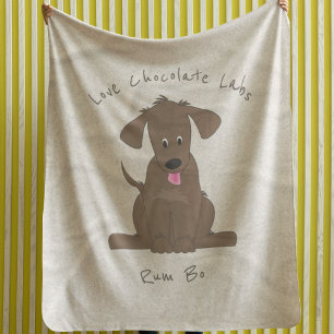 Chocolate Lab Love•Custom Fleece Blanket